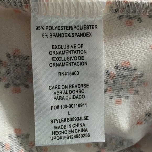 NWT‎ Democracy Cream and Brown Patterned Long Sleeve Top size L - Picture 9 of 14